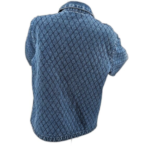 Vintage 1990s PTNY Denim Jacket Quilted Cardinal Embroidered Cottage Size M - Picture 3 of 11